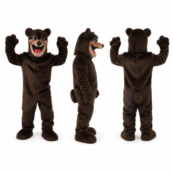 Black Bear Mascot Costume with Tan Muzzle Adult