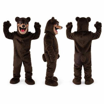 Black Bear Mascot Costume with Tan Muzzle Adult