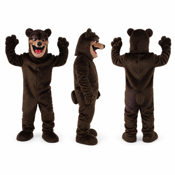 Black Bear Mascot Costume with Tan Muzzle Adult