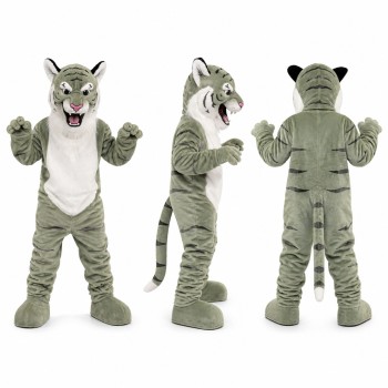 Adult Green Tiger Mascot Costume with Striped Tail