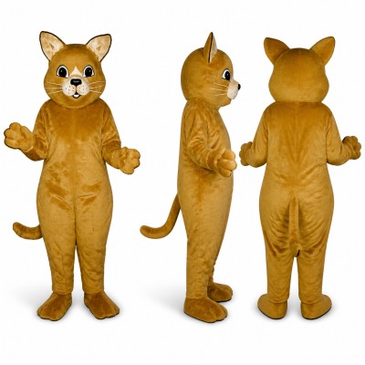 Cat Mascot Costume in Orange with White Belly Adult