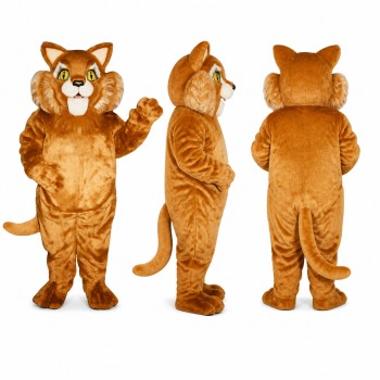 Cat Mascot Costume in Orange with White Muzzle Adult