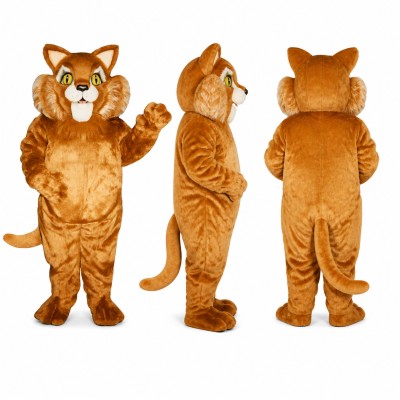 Cat Mascot Costume in Orange with White Muzzle Adult