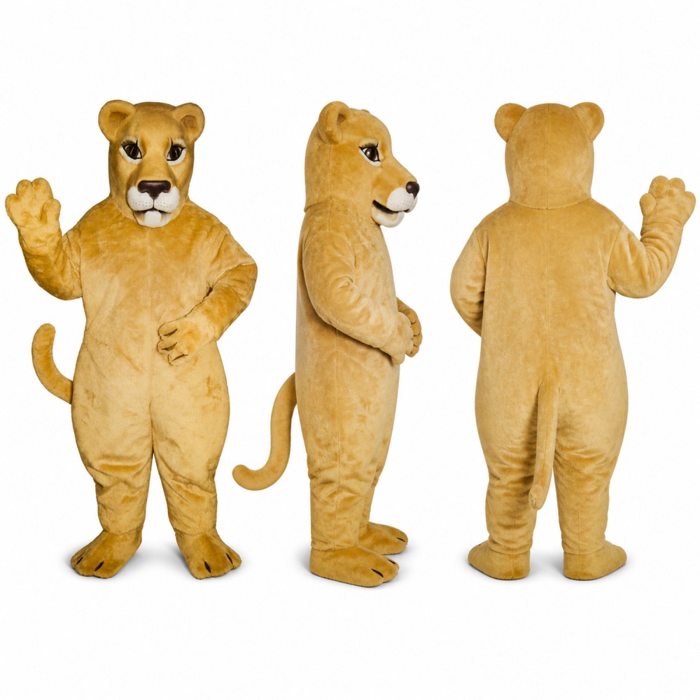 Cougar Mascot Costume in Tan with White Muzzle Adult
