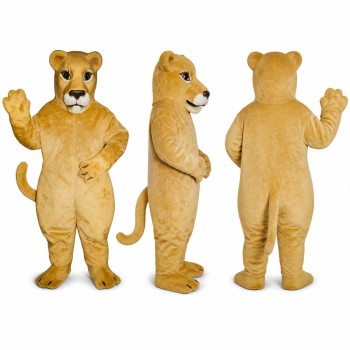 Cougar Mascot Costume in Tan with White Muzzle Adult