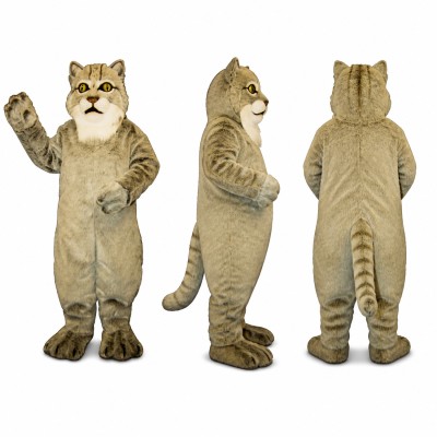 Cat Mascot Costume in Gray with Cream Chest Adult