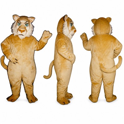 Cat Mascot Costume in Orange with White Muzzle Adult