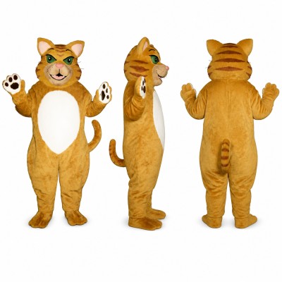 Cat Mascot Costume in Orange with White Belly Adult
