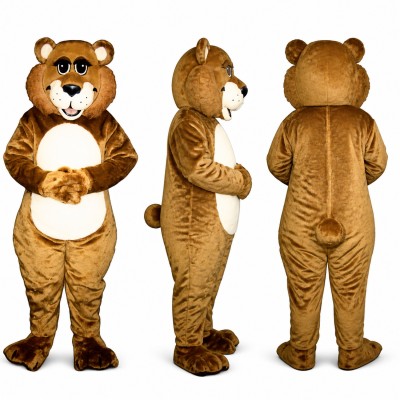 Tiger Mascot Costume in Brown with White Belly Adult