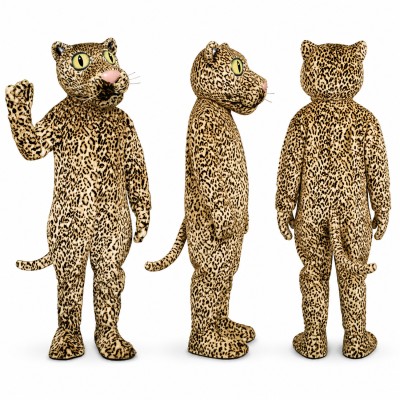 Leopard Mascot Costume in Tan with Black Spots Adult