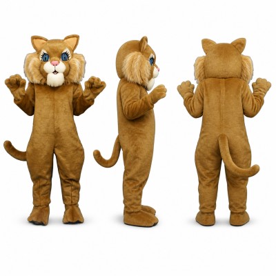 Cat Mascot Costume in Brown with White Muzzle Adult