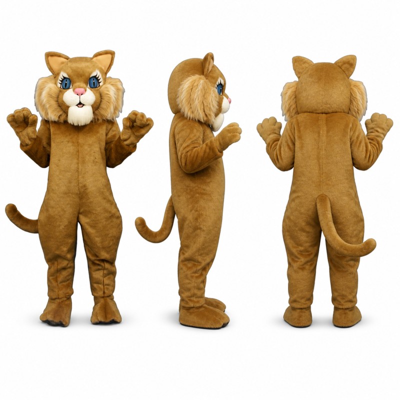 Cat Mascot Costume in Brown with White Muzzle Adult