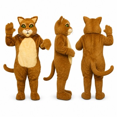 Cat Mascot Costume in Orange with Cream Belly Adult