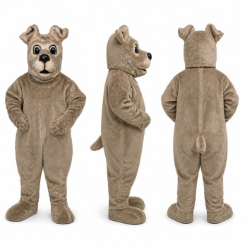 Bulldog Mascot Costume in Gray with Wrinkled Face Adult