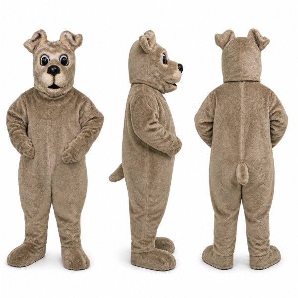 Bulldog Mascot Costume in Gray with Wrinkled Face Adult