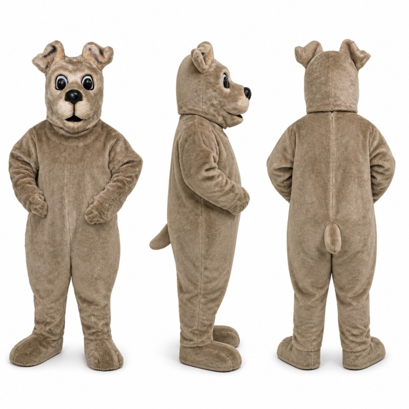 Bulldog Mascot Costume in Gray with Wrinkled Face Adult