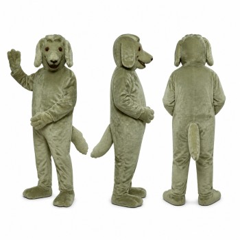 Dog Mascot Costume in Sage Green with Floppy Ears Adult