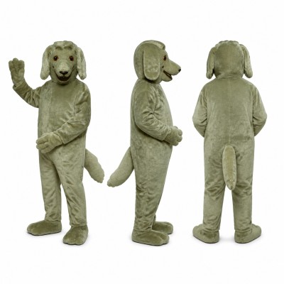 Dog Mascot Costume in Sage Green with Floppy Ears Adult