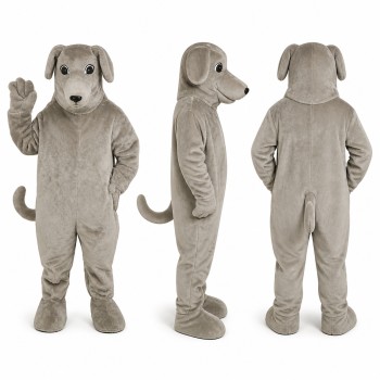 Dog Mascot Costume in Gray with Floppy Ears Adult
