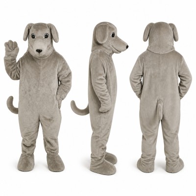 Dog Mascot Costume in Gray with Floppy Ears Adult
