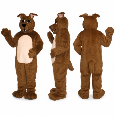 Dog Mascot Costume in Brown with Cream Belly Adult