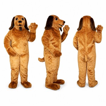 Dog Mascot Costume in Golden Brown with Floppy Ears Adult