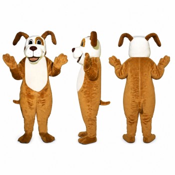 Dog Mascot Costume in Brown with White Belly Adult