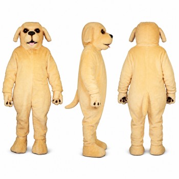 Labrador Dog Mascot Costume in Yellow with Floppy Ears Adult