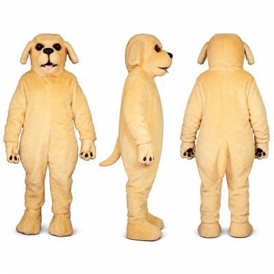 Labrador Dog Mascot Costume in Yellow with Floppy Ears Adult