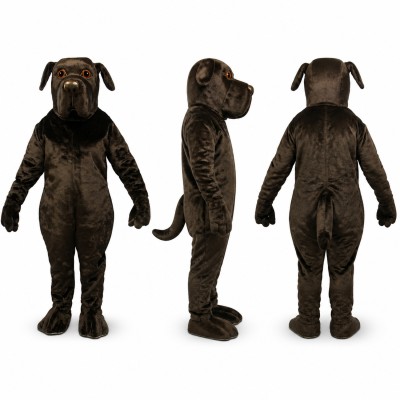 Dog Mascot Costume in Black with Floppy Ears Adult