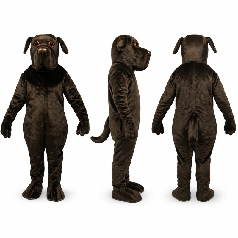 Dog Mascot Costume in Black with Floppy Ears Adult