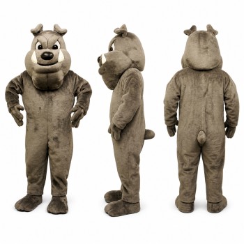 Bulldog Mascot Costume in Gray with White Muzzle Adult