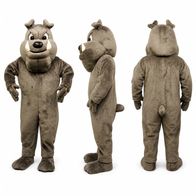 Bulldog Mascot Costume in Gray with White Muzzle Adult