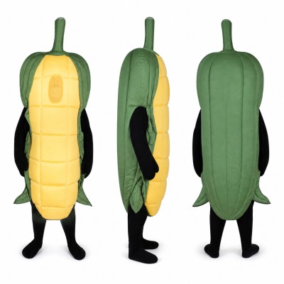 Corn Cob Mascot Costume in Yellow and Green Adult