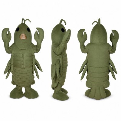 Lobster Mascot Costume in Olive Green with Large Claws Adult