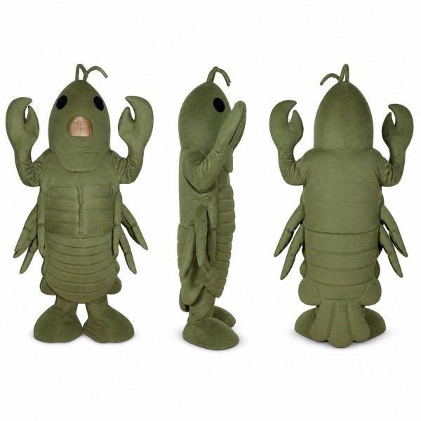 Lobster Mascot Costume in Olive Green with Large Claws Adult