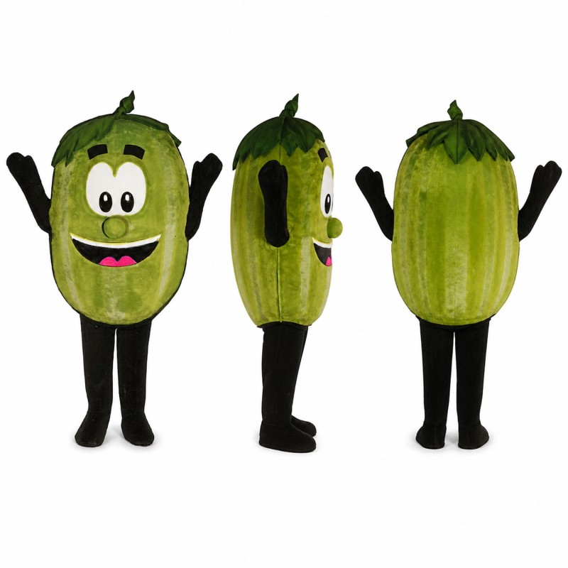 Watermelon Mascot Costume in Green with Dark Rind Adult