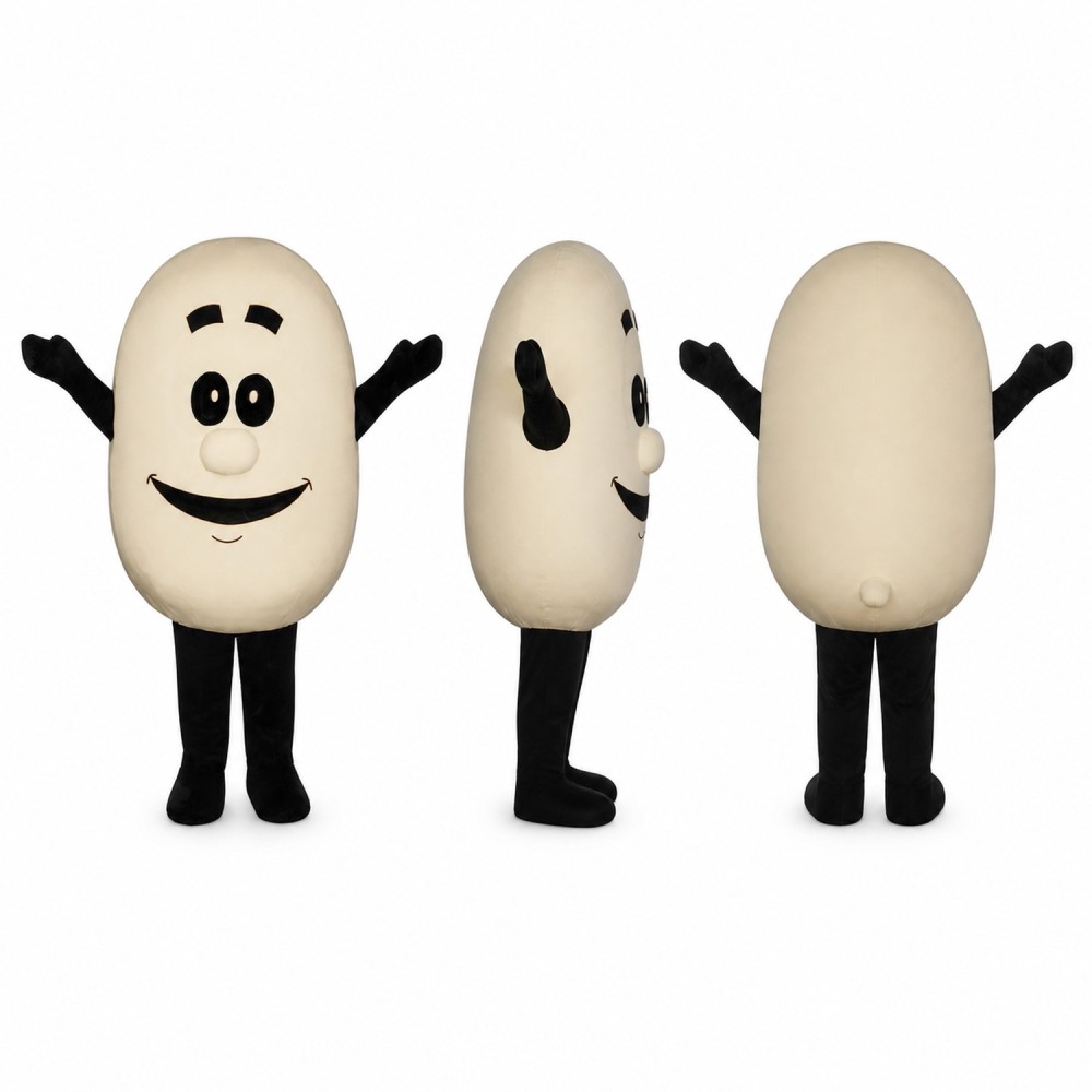 Egg Mascot Costume in White with Smiling Face Adult Egg Mascot Costume in White with Smiling Face Adult