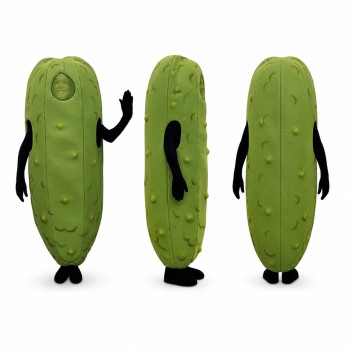 Pickle Mascot Costume in Green with Bumpy Texture Adult