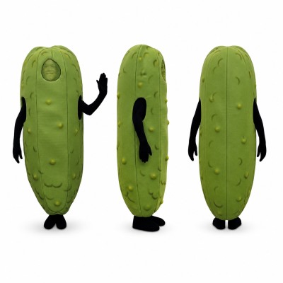Pickle Mascot Costume in Green with Bumpy Texture Adult