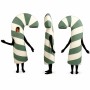 Candy Cane Mascot Costume in Green and White Stripes Adult