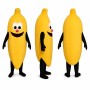 Banana Mascot Costume in Yellow with Smiling Face Adult