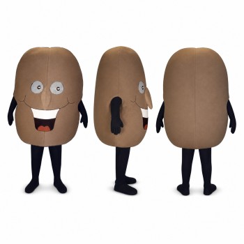 Chocolate Bar Mascot Costume in Brown with Smiling Face Adult