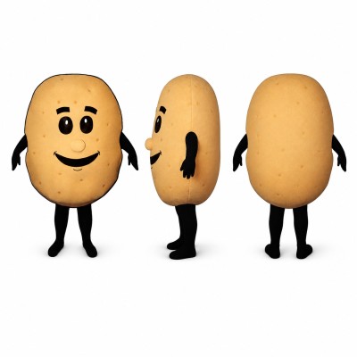 Potato Mascot Costume in Tan with Speckled Skin Adult