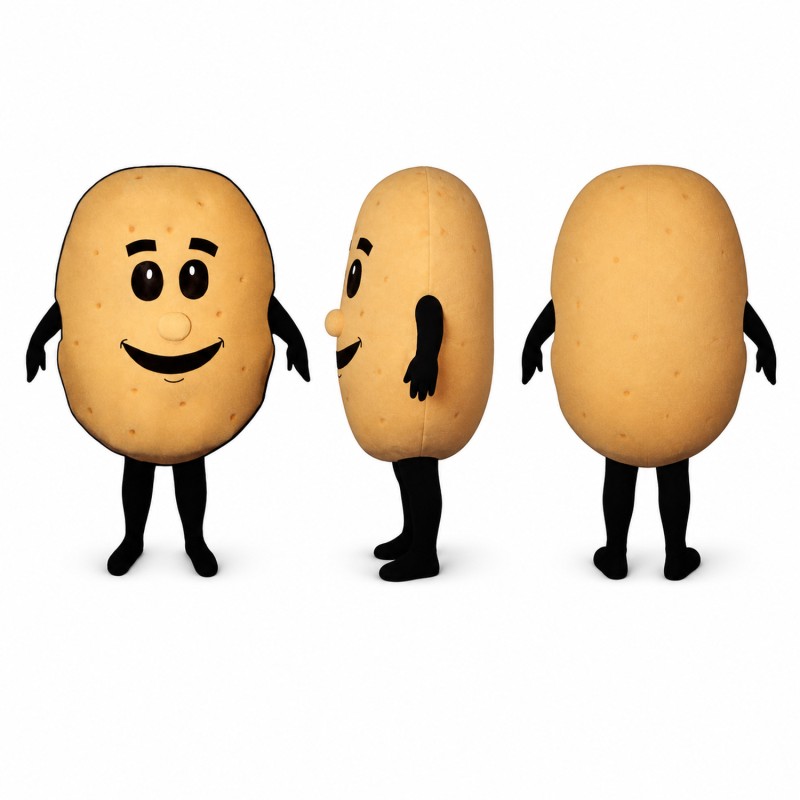 Potato Mascot Costume in Tan with Speckled Skin Adult