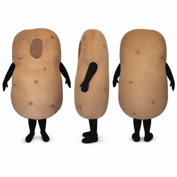 Potato Mascot Costume in Brown with Dark Spots Adult