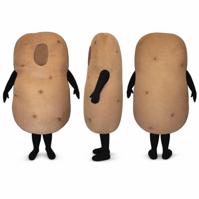 Potato Mascot Costume in Brown with Dark Spots Adult