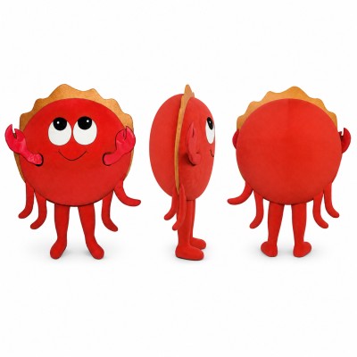 Red Fruit Character Mascot Costume with Yellow Leaf Crown Adult
