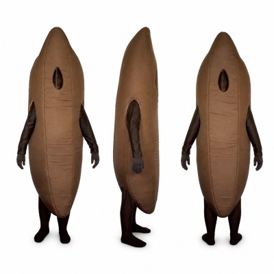 Sweet Potato Mascot Costume in Brown with Tapered Shape Adult