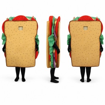 Sandwich Mascot Costume with Bread Lettuce and Tomato Adult